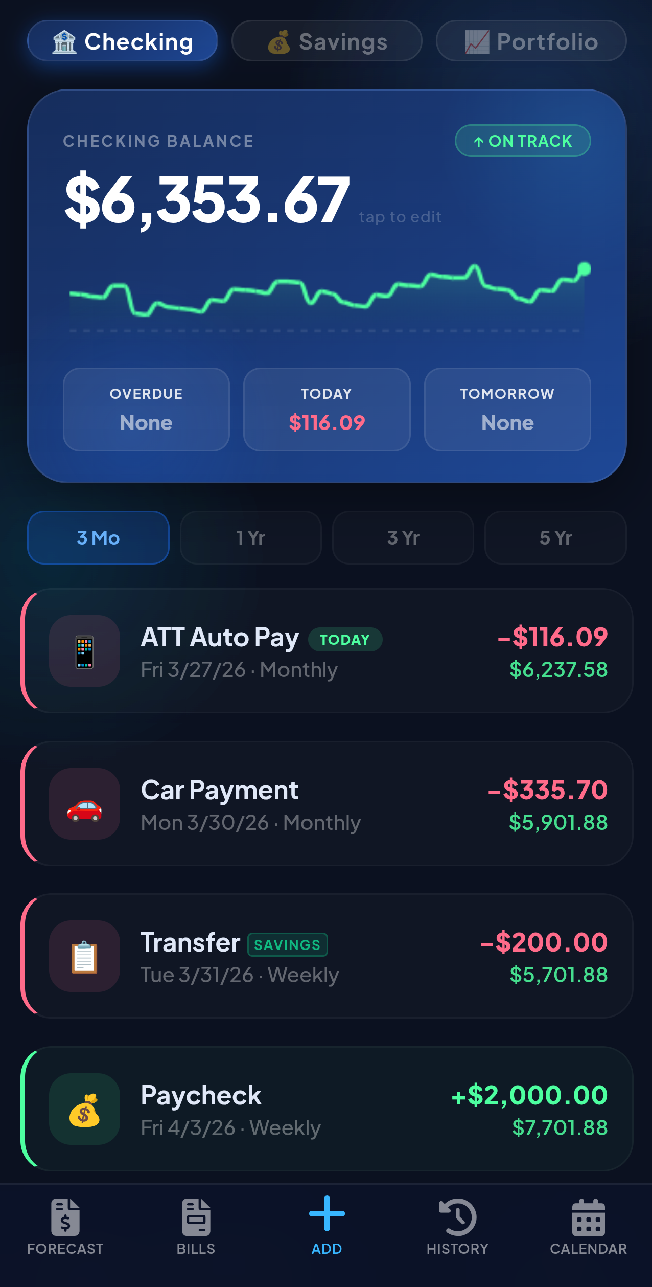 CashFlowCast App Screenshot